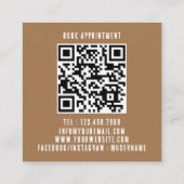 Carte De Visite Carré Maquillage par Chic Custom Professional QR Code MU (Dos)