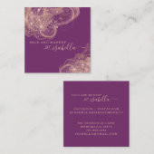 Carte De Visite Carré Maquillage rose Parties scintillant or Artiste Plu (Devant / Derrière)