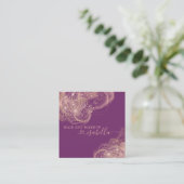 Carte De Visite Carré Maquillage rose Parties scintillant or Artiste Plu (Debout devant)