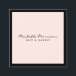 Carte De Visite Carré Maquillage rose vintage et beauté<br><div class="desc">Ce modèle classique de carte de visite en rose doux avec une bordure noire donne une première impression professionnelle et raffinée. Une esthétique simple et propre,  un peu vintage. © 1201AM CREATIVE</div>
