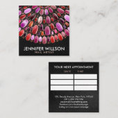 Carte De Visite Carré Marble Nail Art Mandala - Rendez-vous  (Devant / Derrière)