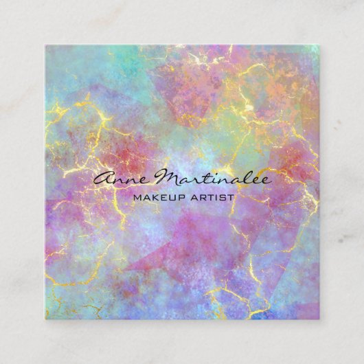 Carte De Visite Carré Marbre Abstrait et élégant (Devant)