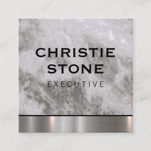 Carte De Visite Carré Marbre avec finition métallique (Devant)