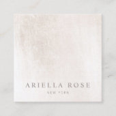 Carte De Visite Carré Marbre blanc brossé simple et élégant professionne (Devant)