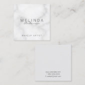 Carte De Visite Carré Marbre blanc élégant professionnel (Devant / Derrière)