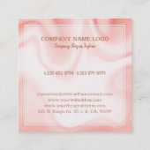 Carte De Visite Carré Marbre blanc et Rose-or Faux (Dos)