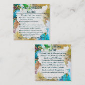 Carte De Visite Carré Marbre Bleu Bleu violet polyvalent (Devant / Derrière)