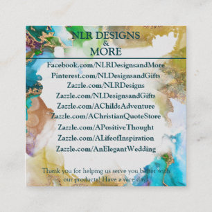 Carte De Visite Carré Marbre Bleu Bleu violet polyvalent