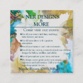 Carte De Visite Carré Marbre Bleu Bleu violet polyvalent (Devant)