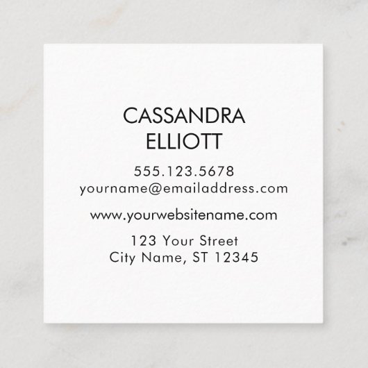 Carte De Visite Carré Marbre bleu et or Abstrait Liquid Art (Dos)