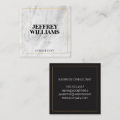 Carte De Visite Carré Marbre | Bordure or (Devant / Derrière)