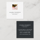 Carte De Visite Carré Marbre chic et Foil géométrique (Devant / Derrière)