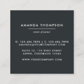 Carte De Visite Carré Marbre chic et Foil géométrique (Dos)