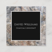 Carte De Visite Carré Marbre de consultant financier professionnel moder (Devant)