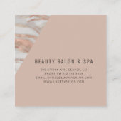 Carte De Visite Carré marbre d'or rose unique élégant professionnel (Dos)