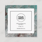 Carte De Visite Carré Marbre élégant Abstrait Grunge Mint moderne (Dos)