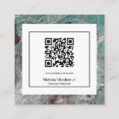 Carte De Visite Carré Marbre élégant Abstrait Grunge Mint moderne (Devant)