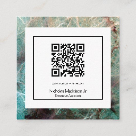 Carte De Visite Carré Marbre élégant Abstrait Moderne Grunge (Devant)