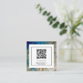 Carte De Visite Carré Marbre élégant Abstrait Moderne Grunge Turquoise (Debout devant)