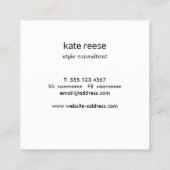 Carte De Visite Carré Marbre élégant noir et Marbre blanc (Dos)