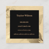 Carte De Visite Carré Marbre élégant noir et or (Dos)