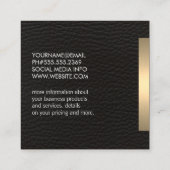 Carte De Visite Carré Marbre et cuir de finition or métallique (Dos)