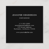 Carte De Visite Carré Marbre gris moderne noir argent professionnel (Dos)