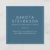 Carte De Visite Carré Marbre Iridescente | Monogramme tendance Faux Holo (Dos)