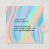 Carte De Visite Carré Marbre liquide holographique moderne (Dos)