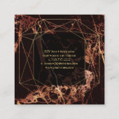 Carte De Visite Carré Marbre Masala Rouge+Faux Gold Gemstone Facture (Dos)