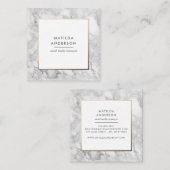 Carte De Visite Carré Marbre minimal moderne et géométrique or (Devant / Derrière)