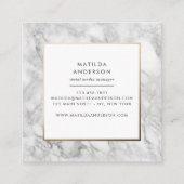 Carte De Visite Carré Marbre minimal moderne et géométrique or (Dos)