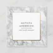 Carte De Visite Carré Marbre minimal moderne et géométrique or (Devant)