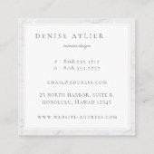 Carte De Visite Carré Marbre moderne de Veine argentée (Dos)