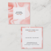 Carte De Visite Carré marbre moderne rose-or (Devant / Derrière)