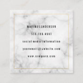 Carte De Visite Carré Marbre Monogram Gold Circle (Dos)