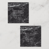 Carte De Visite Carré Marbre noir (Devant / Derrière)