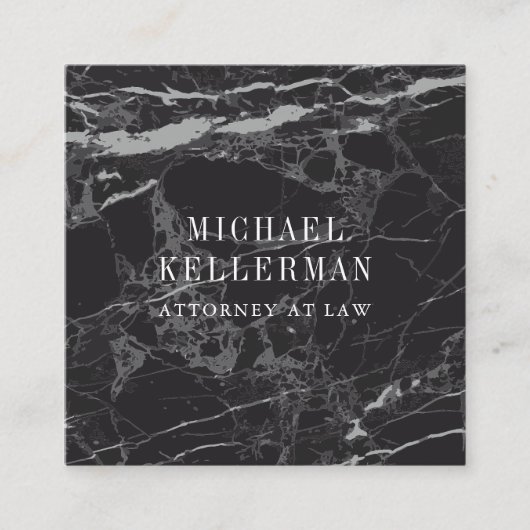 Carte De Visite Carré Marbre noir (Devant)