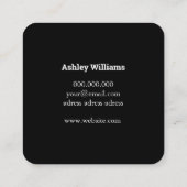 Carte De Visite Carré Marbre noir et or élégant (Dos)
