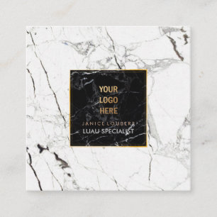 Carte De Visite Carré Marbre PixDezines /Noir+Blanc