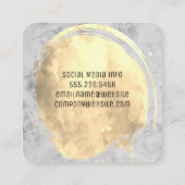 Carte De Visite Carré Marbre | Roses broyés d'or | Classique (Dos)