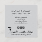 Carte De Visite Carré Marchandises Knit artisanales (Dos)