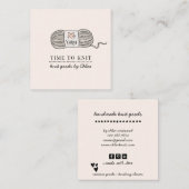 Carte De Visite Carré Marchandises Knit artisanales (Devant / Derrière)