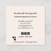 Carte De Visite Carré Marchandises Knit artisanales (Dos)