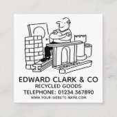 Carte De Visite Carré Marchandises Recyclées (Devant)