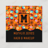 CARTE DE VISITE CARRÉ MARCHE NOCTURNE OU TRAITER HALLOWEEN (Devant)