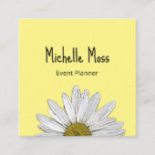 Carte De Visite Carré Marguerite de Whimsical Simple Botanique Mignonne  (Devant)