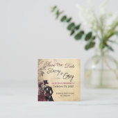 Carte De Visite Carré Mariage de squelette gothique rustique (Debout devant)