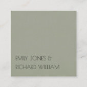 CARTE DE VISITE CARRÉ MARIAGE SIMPLE ÉLÉGANT DE TYPOGRAPHIE GRIS (Devant)