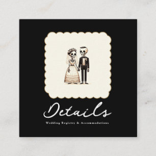 Carte De Visite Carré Mariés Squelettes Doucehearts Détails du Mariage